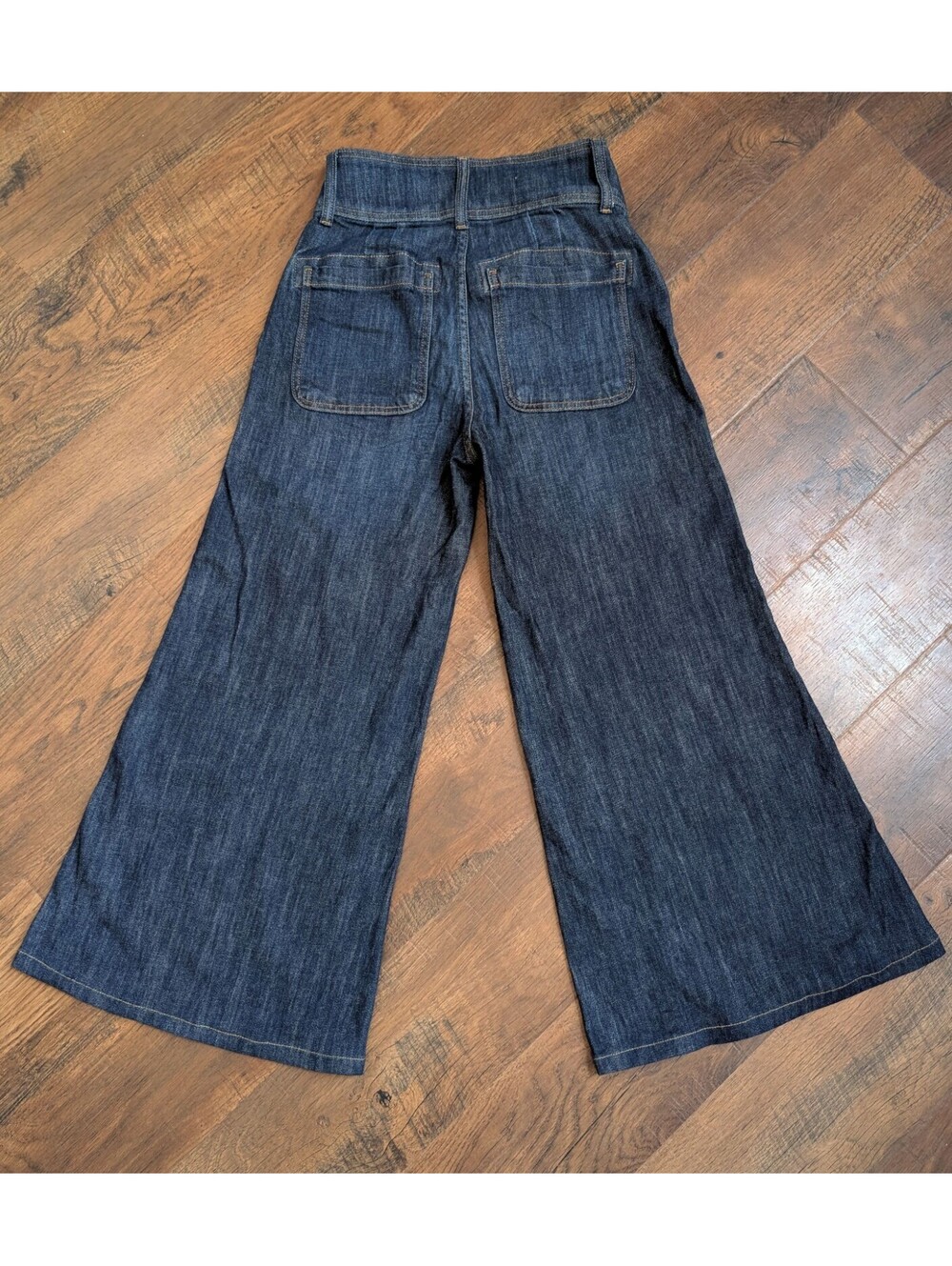70s Vintage Vibes Pilcro High Rise Wide Leg Flare Jeans Dark Wash Sz 25 - Picture 5 of 8